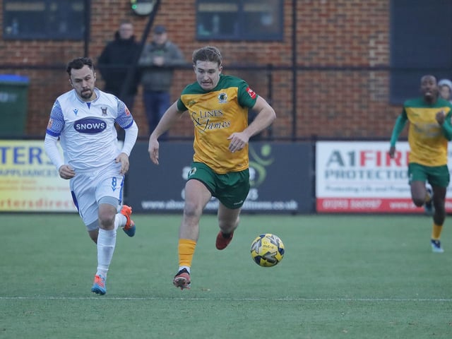FA Trophy action between Horsham and AFC Totton
