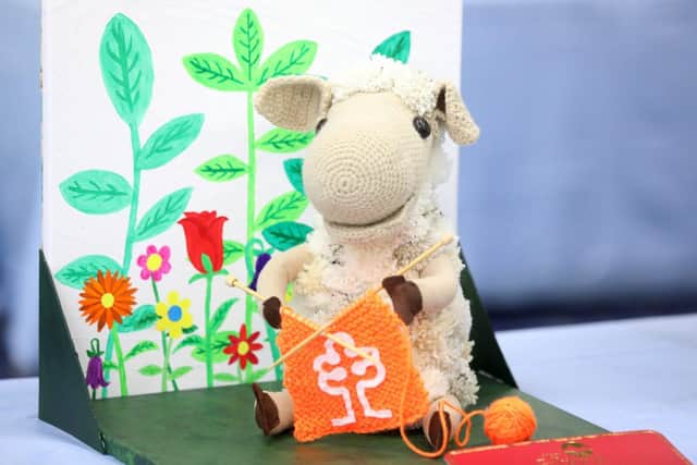 The winning model sheep crafted from recycled materials.