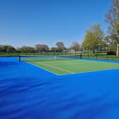 A renovated tennis court from the LTA Tennis Foundation’s Park Tennis Project.