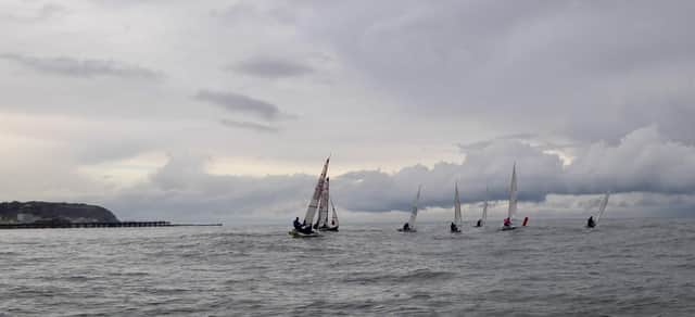 The Mince Pie Handicap underway on a grey sea and beneath a grey sky. (Picture by Gavin Conway) 