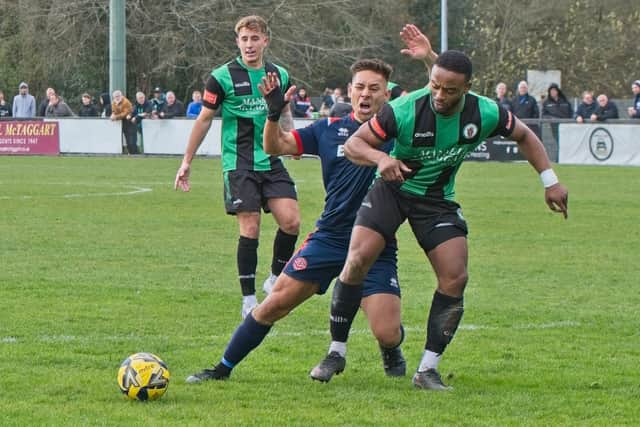 Burgess Hill Town in action against Chatham | Picture: Chris Neal