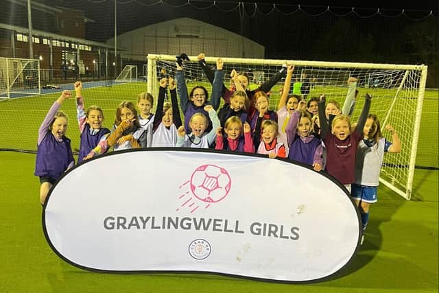 Girls enjoying football fun at Graylingwell | Contributed picture