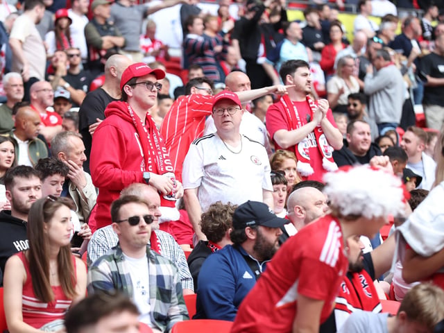 Crawley Town fans flocked to Wembley in their thousands to roar the boys on to glory.