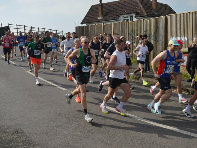 Action in the 2026 Hastings Half Marathon