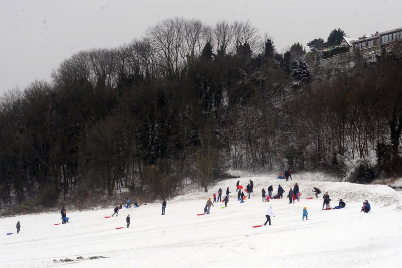 The Gallops was a popular spot for people enjoying the snow