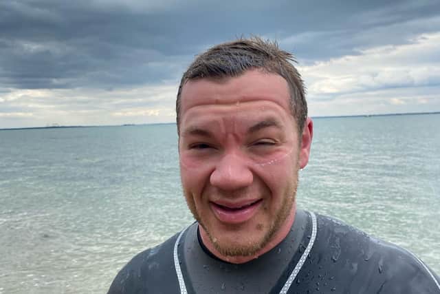 On March 16, 2025, Lance swam from Gosport to Ryde beach in water of around 5°C. The swim took around three hours and he came out of the water with hypothermia. After warming up, he set off on a 100km run around the Isle of Wight, completing the full distance in about 12 hours. The challenge raised money for The Final Straw Foundation. Picture: Lance Peterson