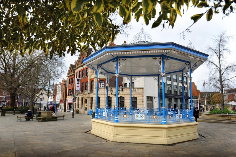 The bandstand in Horsham's Carfax hosts a number of entertainment events throughout the year