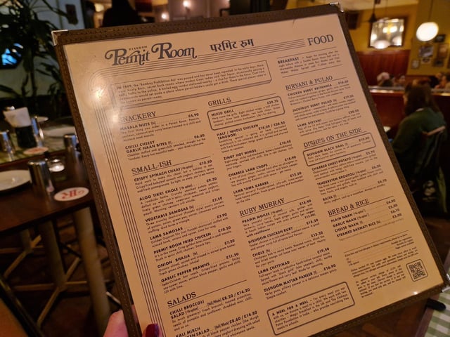 The menu