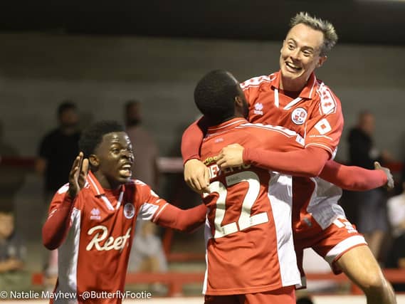 Crawley Town drew 1-1 with MK Dons at the Broadfield Stadium - here are fans, actions and goal celebrations