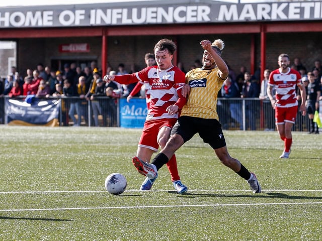 Action from Eastbourne Borough's 5-1 home loss to Maidstone in the National League South