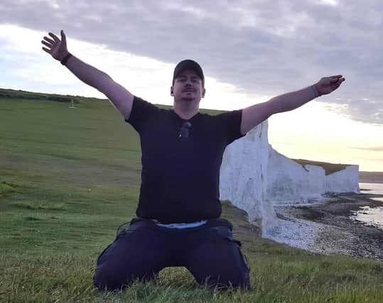 Scott Temple on the Sussex Downs the first time he was able to go hiking alone again after years of illness