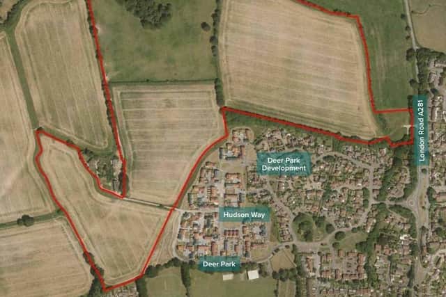 Plans to build 235 homes at Parsonage Farm, Henfield. Image: Welbeck Strategic Land/Barton Willmore