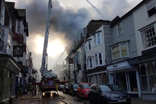 The George in Rye was damaged by a fire on July 20, 2019. Picture: Elaine Thomas