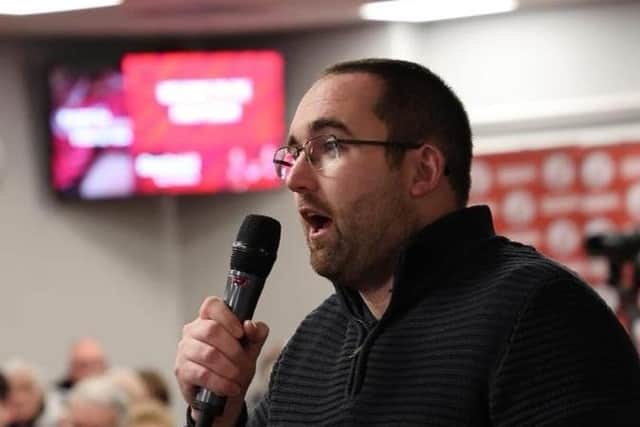 Sam Jordan speaking at the recent Fans Forum | Picture: Grant Mansfield