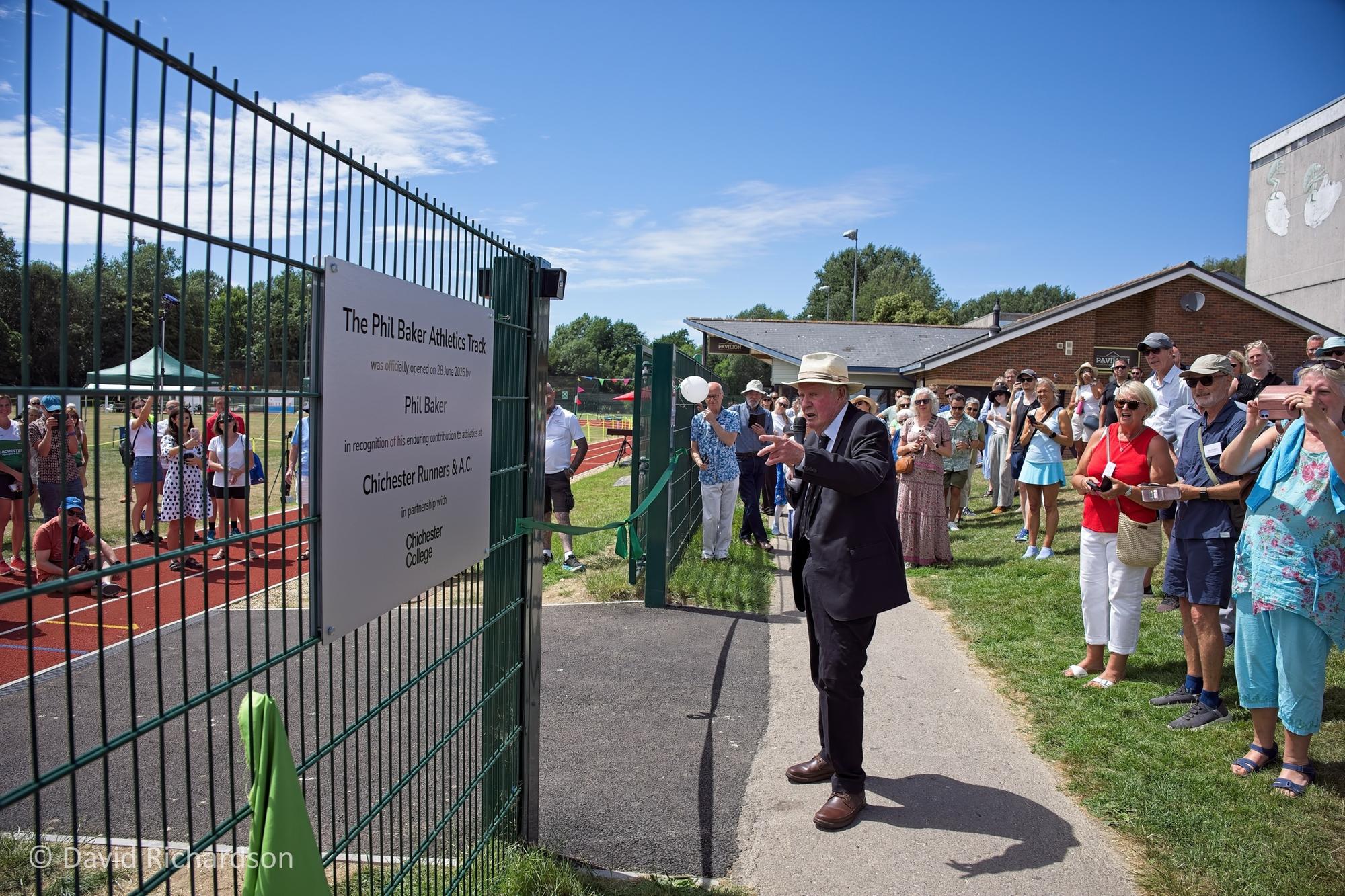 The opening of the Phil Baker Athletics Track at Chichester College