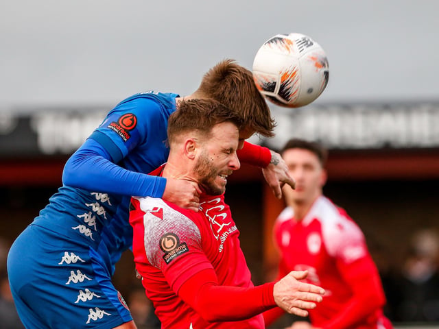Action from Eastbourne Borough's 2-0 home loss to Worthing in National South