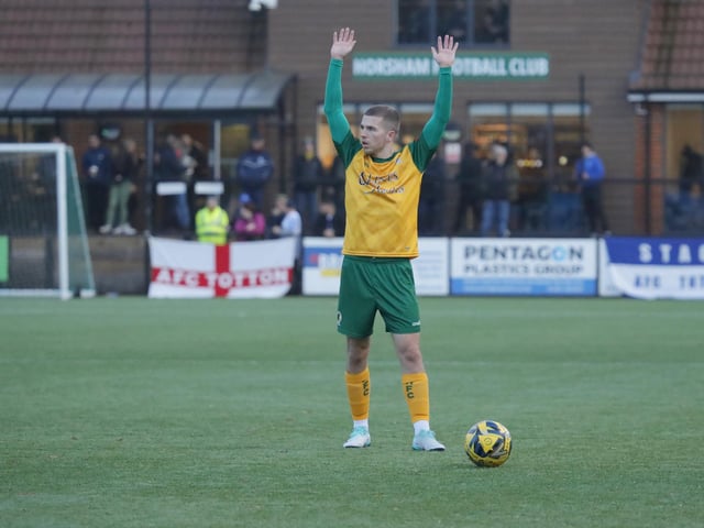 FA Trophy action between Horsham and AFC Totton