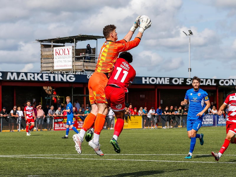 Action from Eastbourne Borough v Truro City in the National League South