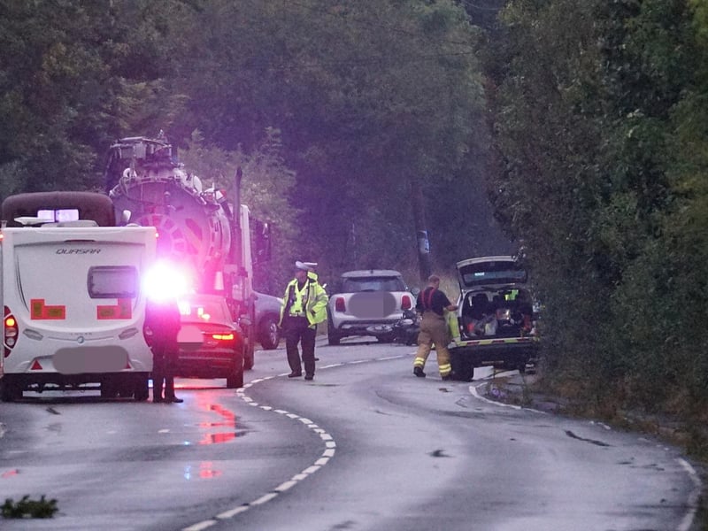 Road closure after traffic accident