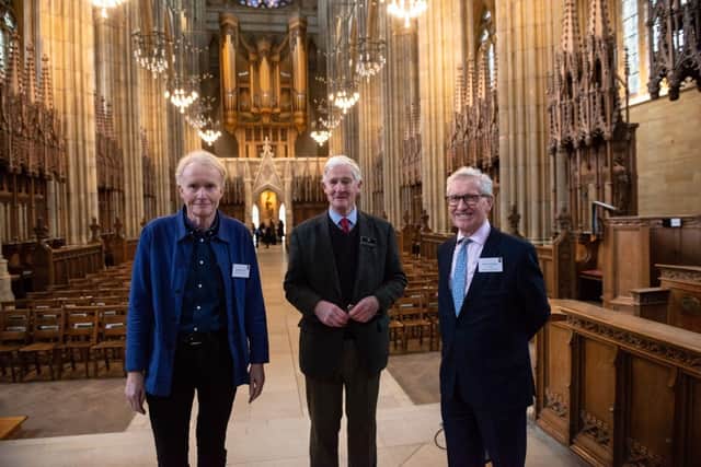 Architect, Michael Drury, Friends of Lancing College Chapel, Jeremy Tomlinson and Chairman of Sussex Heritage Trust, Simon Knight.