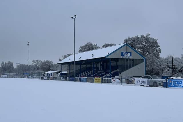Haywards Heath Town's ground under snow