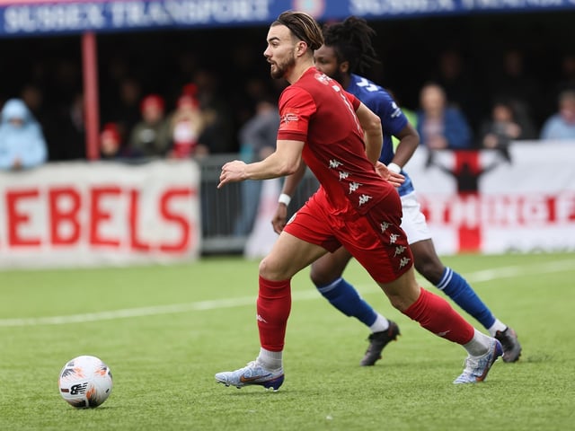 Action from Worthing and St Albans' nine-goal thriller in the National League South at Woodside Road