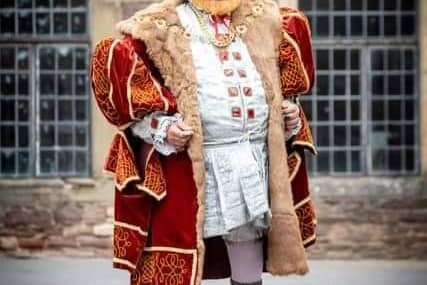 Tony Harris in his Henry VIII attire.