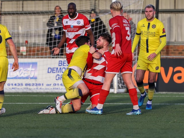 Action from Eastbourne Borough's vital win over Farnborough