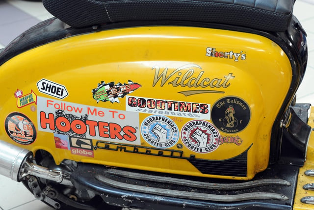 Stickers galore on Shorty's Wildcat