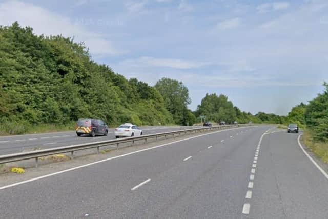There is a report of a fallen tree on the A24 near Ashington. Photo: Google Street View