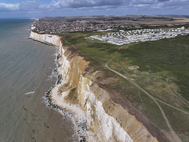 In pictures: Large section of cliffs fall away on East Sussex coast