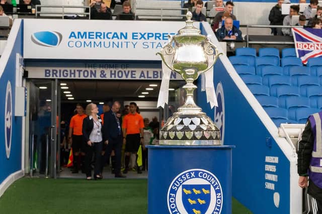 The Sussex Senior Cup trophy. Picture by Chris Neal