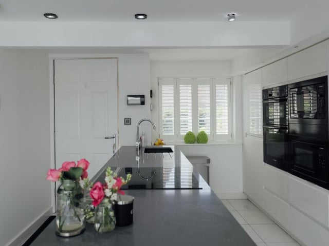 So spacious, so sleek - that's the kitchen at the Lower Kirklington Road property. It has a minimalistic appearance, but it has everything you need.
