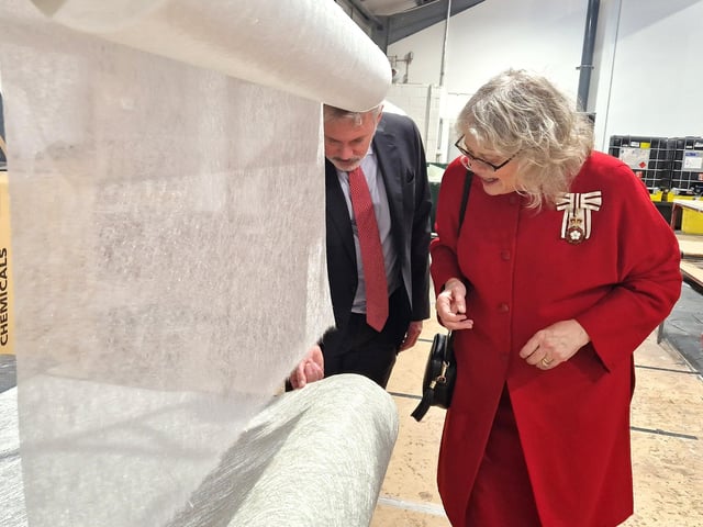 ERG (Air Pollution Control) Ltd received a King's Award for Enterprise from Lord-Lieutenant Lady Emma Barnard at the Slinfold headquarters on Monday, October 12