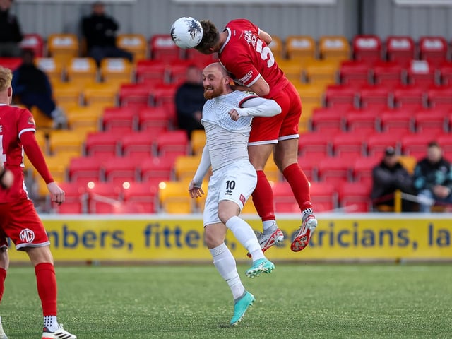 Action from Eastbourne Borough's 0-0 draw at Truro City