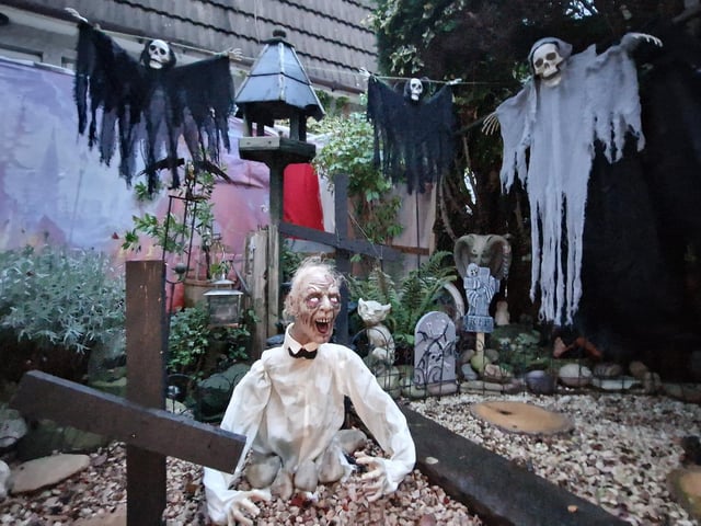 A family home in Sompting, West Sussex has been transformed into a haunted house for Halloween.