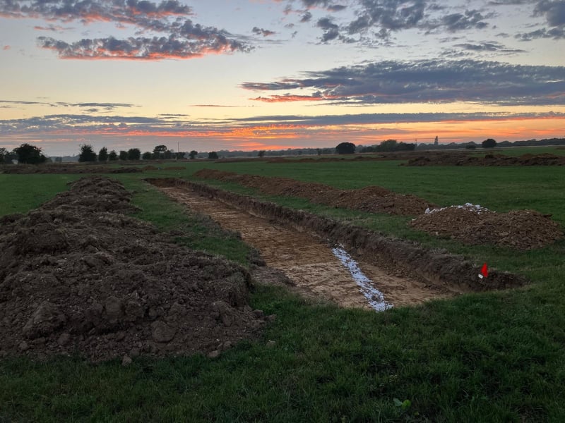 Photos taken in August 2022 on land in Tangmere earmarked for the 1,300 homes in August 2022 during an archaeological dig