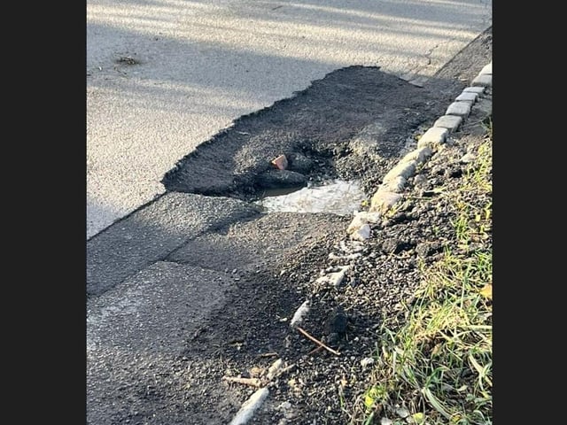 Andrew Hearn said: "Just damaged 20 inch wheel and a new tyre need over £1000 of damage !! Disgraceful I dive all over the country and it happens 3 miles from my front door." (photo from Andrew Hearn)