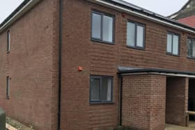 A former garage compound at the junction of Gardner Road and West Road in Fishersgate has been redeveloped to create two three-bedroom houses for Adur families on the council’s housing waiting list. Photo: Adur District Council