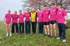 Chichester's young cross-country specialists with coach Phil Baker | Picture: George Dunne