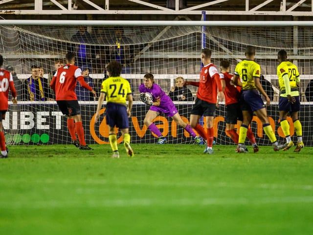 Action from Eastbourne Borough's draw at Farnborough