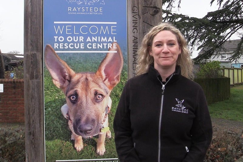 Raystede marketing and communications manager Rachel Simm pictured at the centre's entrance.