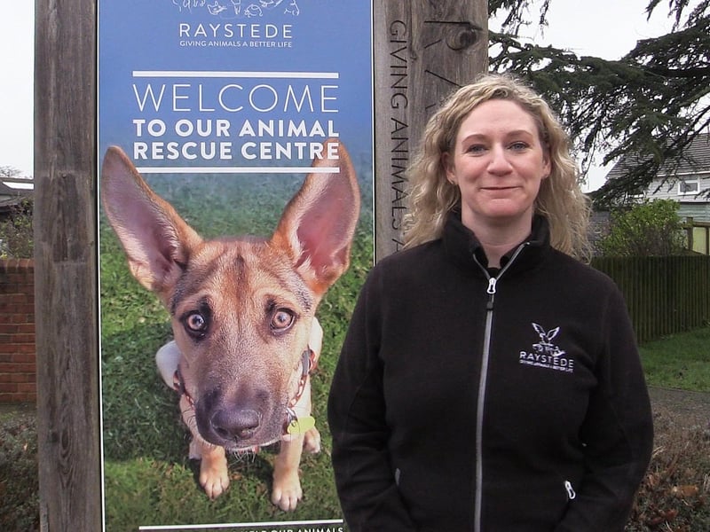 Raystede marketing and communications manager Rachel Simm pictured at the centre's entrance.