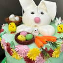The winning Easter Bunny cake created by staff at Red Oaks care home in Henfield