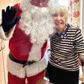 Santa with Peggy at Guild Care's Caer Gwent care home