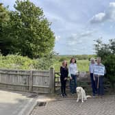 Louise and John Foster and Michelle and Glen Wilson at the proposed development site. They are among scores of objectors to the proposals