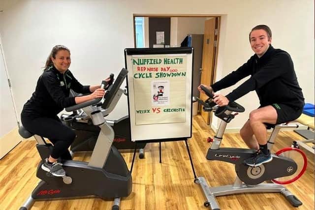 Two hospitals will be competing in a cycle showdown to help raise money for Red Nose Day