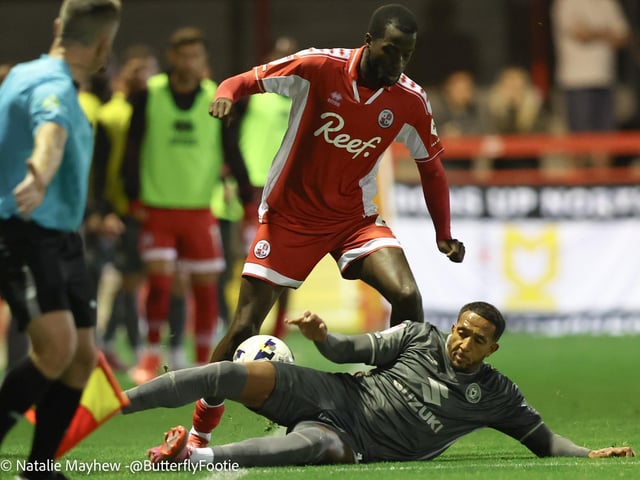 Crawley Town drew 1-1 with MK Dons at the Broadfield Stadium - here are fans, actions and goal celebrations