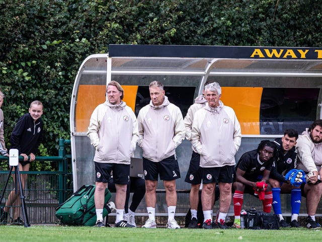 Action from the pre-season friendly between Three Bridges and Crawley Town. Crawley Town won 2-1 thanks to two goals from Danilo Orsi. Picture: Eva Gilbert