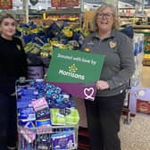 Alison Whitburn, community champion at Morrisons in Littlehampton, right, with ops manager Chloe Harris and On Point founder Rachel Hunt
